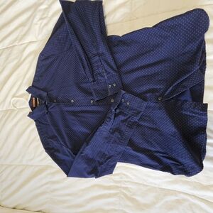 Denim&flower Navy Blue Polka Dot Button-Up Shirt Mens Medium